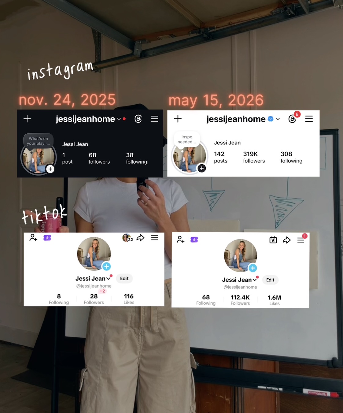Instagram and TikTok follower growth